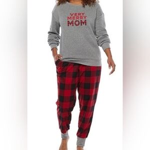 North Pole Trading Co JC Penney's XXL Women's Plaid Fleece Pajama Set NWT
